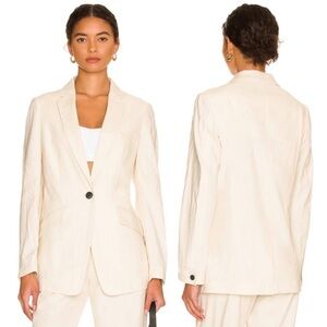 Rag & Bone Margot Linen Blend Blazer Khaki Tan size 8